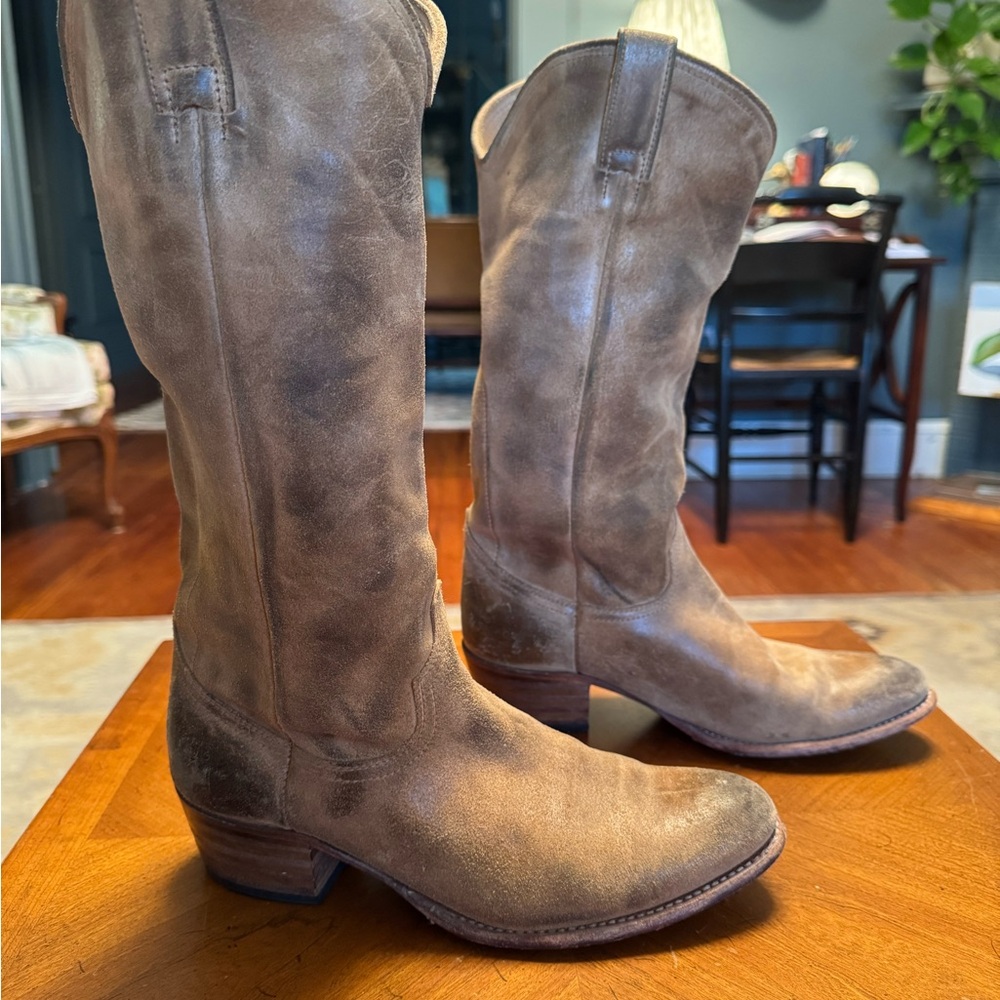 Frye Tan Leather Cowboy Boots - Picture 2 of 6